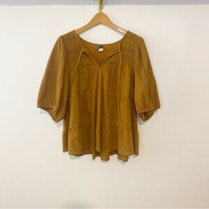 Old Navy Eyelet  Brown Blouse